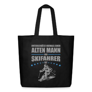 Alter Mann - lustiges Geschenk für Skifahrer - Midweight recycelter Stoffbeutel von Stanley/Stella - Schwarz - Vorne