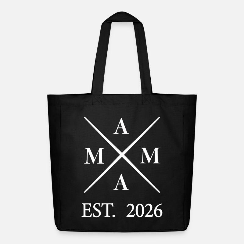 Mama EST 2026 - Midweight recycelter Stoffbeutel von Stanley/Stella - Schwarz