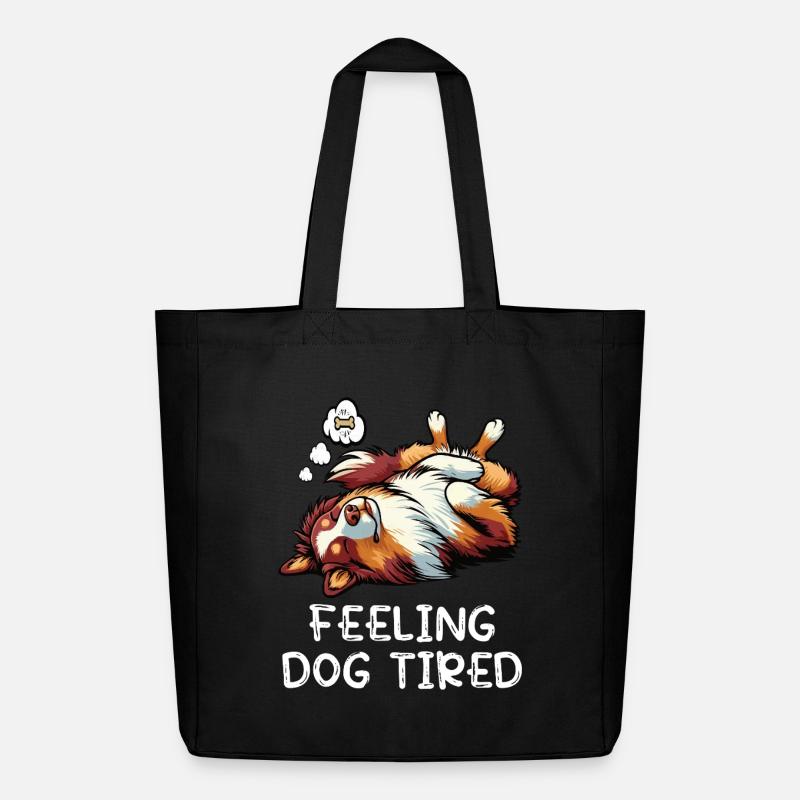 Feeling Dog Tired Australian Shepherd Aussiehalter - Midweight recycelter Stoffbeutel von Stanley/Stella - Schwarz