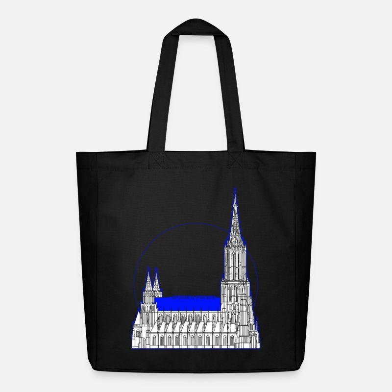 Ulm Motiv 4 Münster Line Art – Minimal Skyline - Midweight recycelter Stoffbeutel von Stanley/Stella - Schwarz