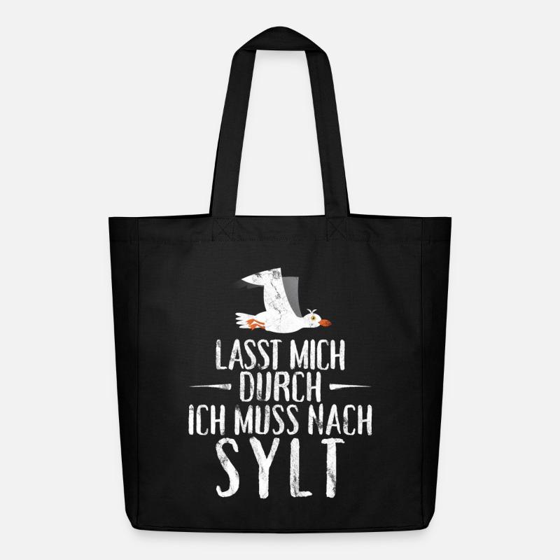 Lasst mich durch ich muss nach Sylt Möwe - Midweight recycelter Stoffbeutel von Stanley/Stella - Schwarz