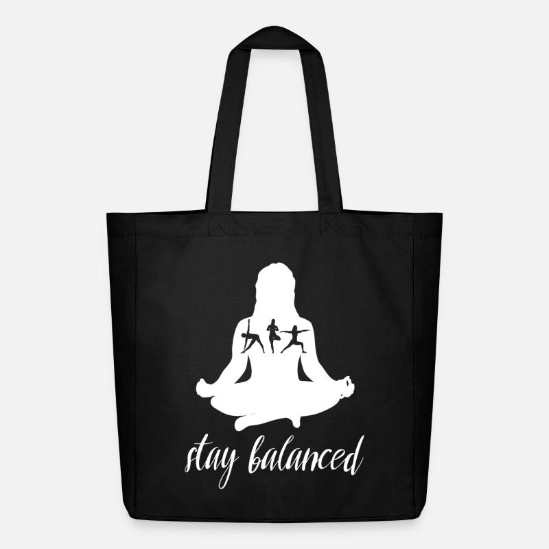 Stay Balanced Yoga Silhouette Design - Midweight recycelter Stoffbeutel von Stanley/Stella - Schwarz