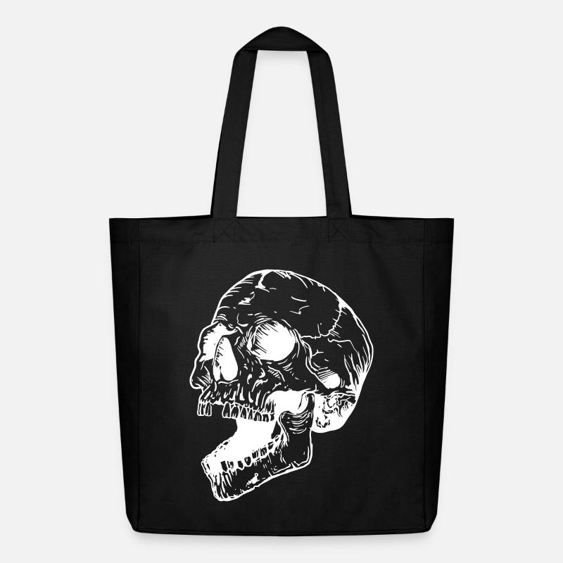 Totenkopf - Midweight recycelter Stoffbeutel von Stanley/Stella - Schwarz