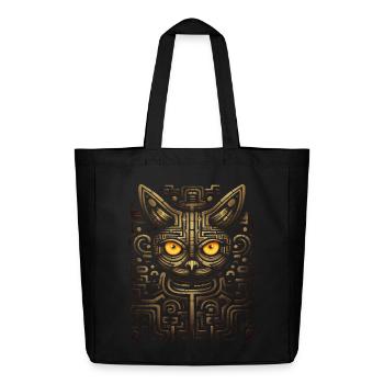 Chat antique - Tote bag Stanley/Stella Midweight recyclé - noir - Devant
