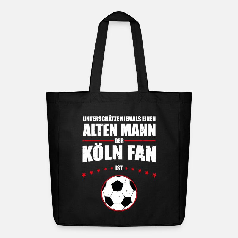 Alter Mann - Köln Fan | Retro Vintage Design - Midweight recycelter Stoffbeutel von Stanley/Stella - Schwarz