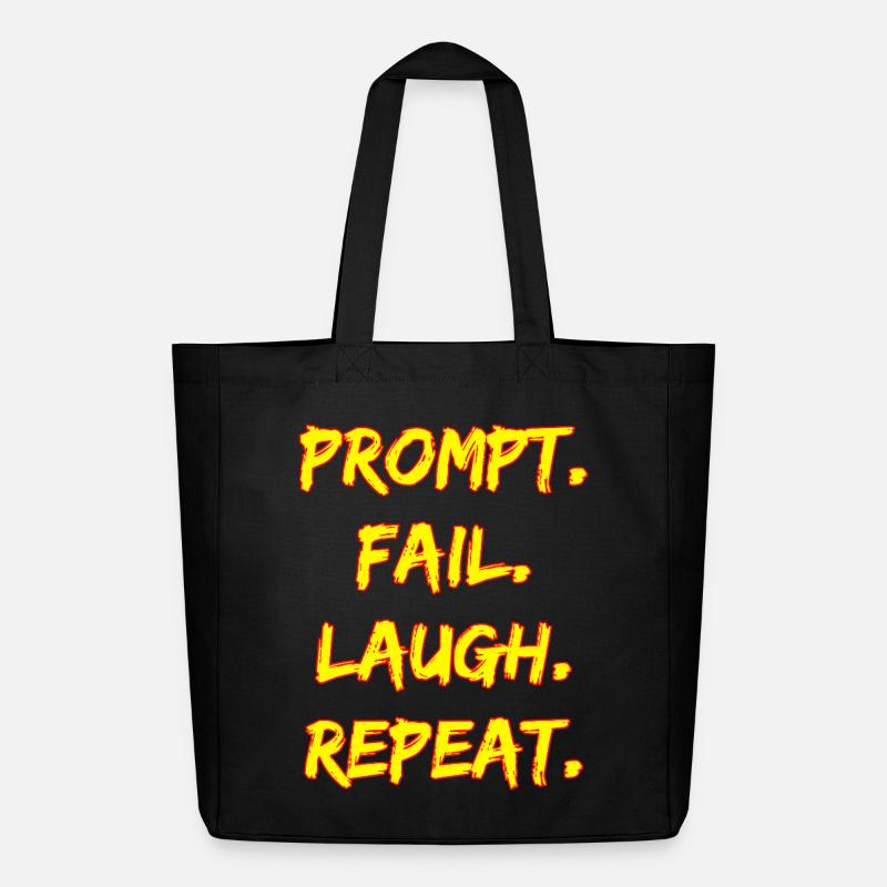 PROMPT. ÉCHOUER. RIRE. RÉPÉTER. - Tote bag Stanley/Stella Midweight recyclé - noir