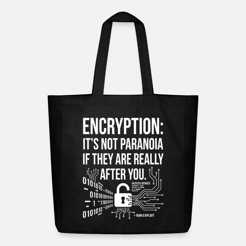 Encryption Paranoia Design - Midweight recycelter Stoffbeutel von Stanley/Stella - Schwarz
