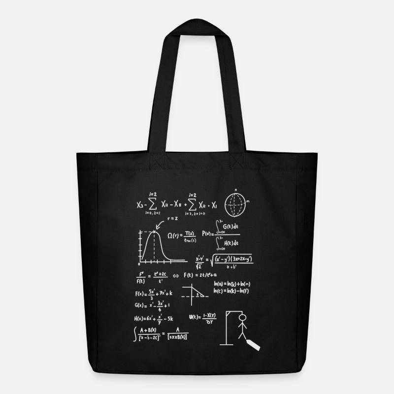 Mathematik - Midweight recycelter Stoffbeutel von Stanley/Stella - Schwarz