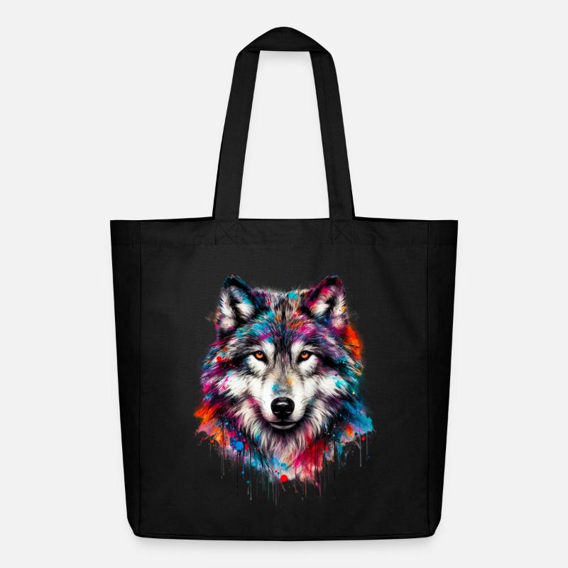 Wolf - Midweight recycelter Stoffbeutel von Stanley/Stella - Schwarz