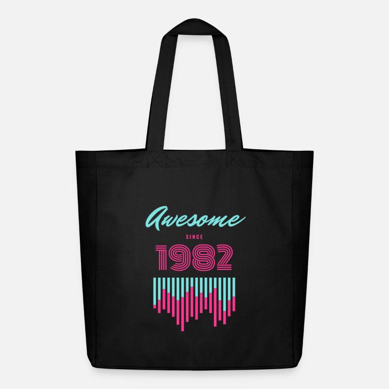 Genial seit 1982 Neon Pulse - Midweight recycelter Stoffbeutel von Stanley/Stella - Schwarz