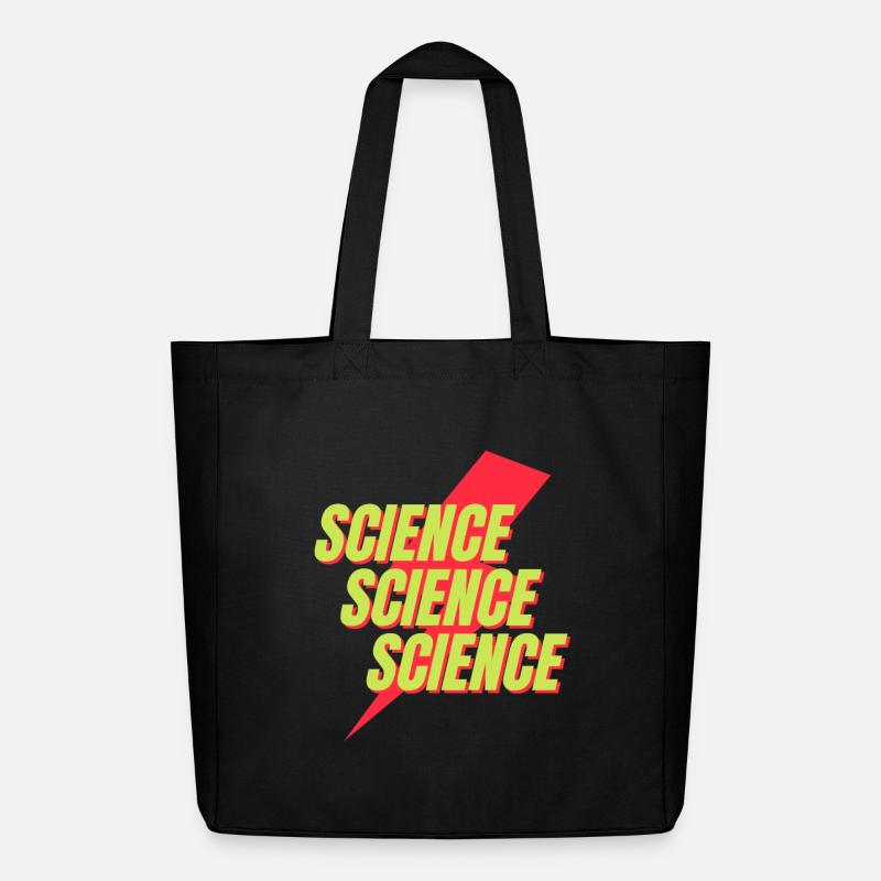 Neon Science Bolt Design - Midweight Recycled Tote Bag by Stanley/Stella - black