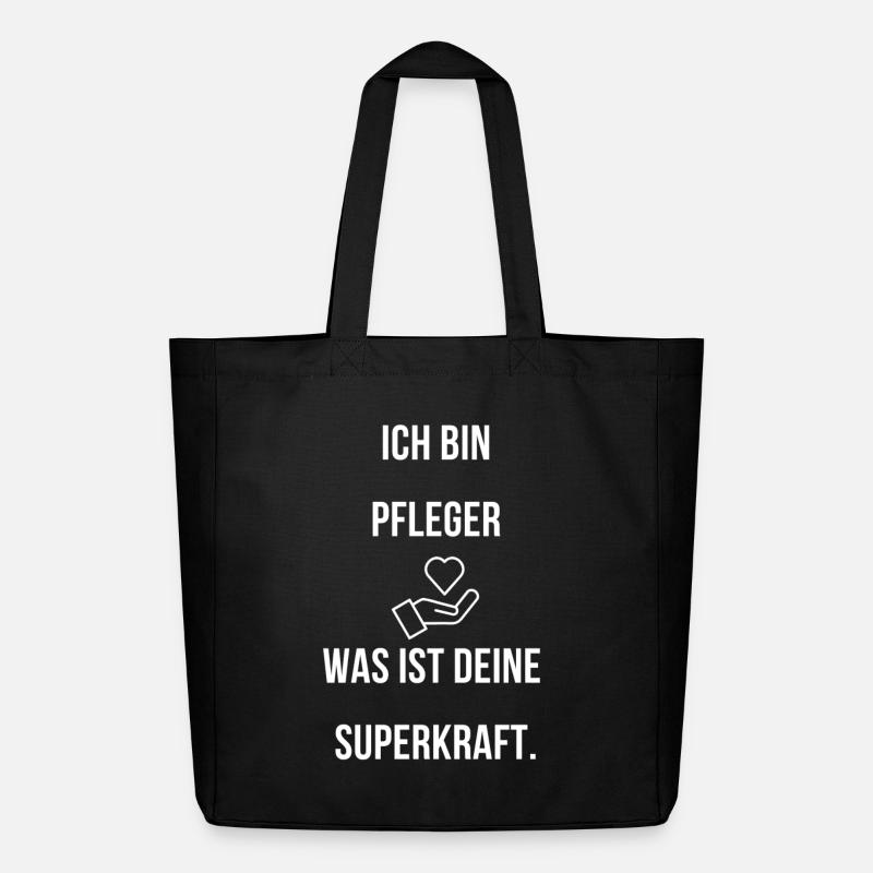 Ich bin Pfleger was ist deine Superkraft super Job - Midweight recycelter Stoffbeutel von Stanley/Stella - Schwarz