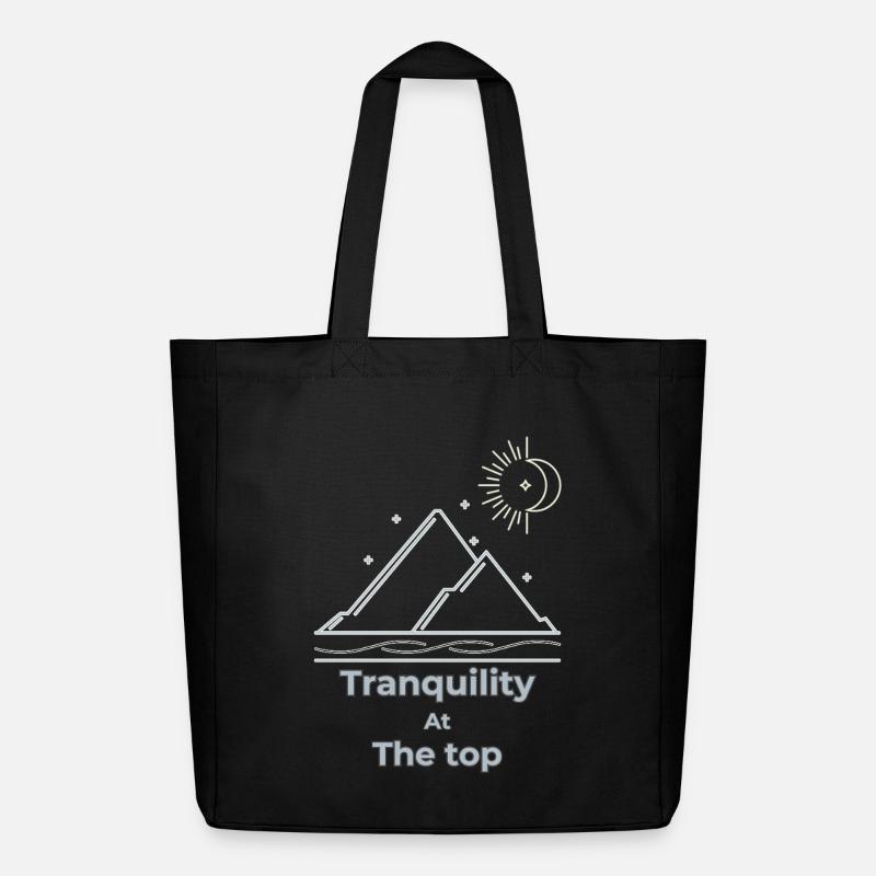 Tranquility at the top slow living - Midweight Recycled Tote Bag by Stanley/Stella - black