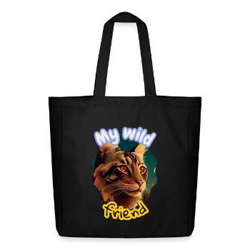 Illustration de l’amitié du chat sauvage - Tote bag Stanley/Stella Midweight recyclé - noir - Devant