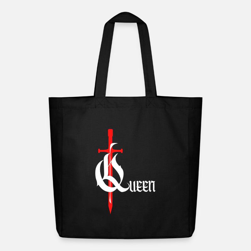 Gothic Queen Design mit Schwert mit weißem Text - Midweight recycelter Stoffbeutel von Stanley/Stella - Schwarz