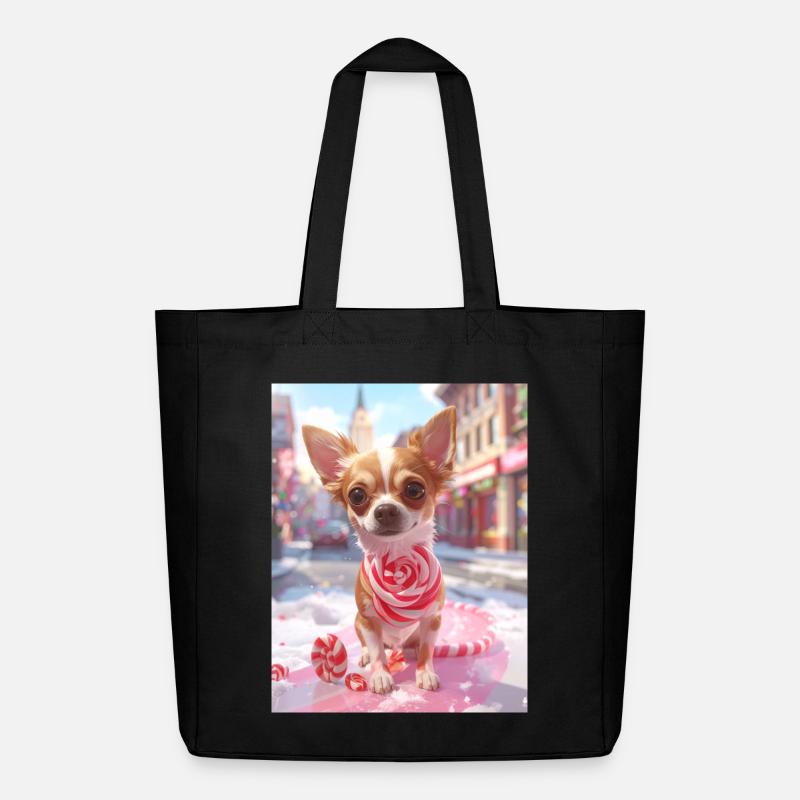 Candy Pup mit Zuckerstange - Midweight recycelter Stoffbeutel von Stanley/Stella - Schwarz