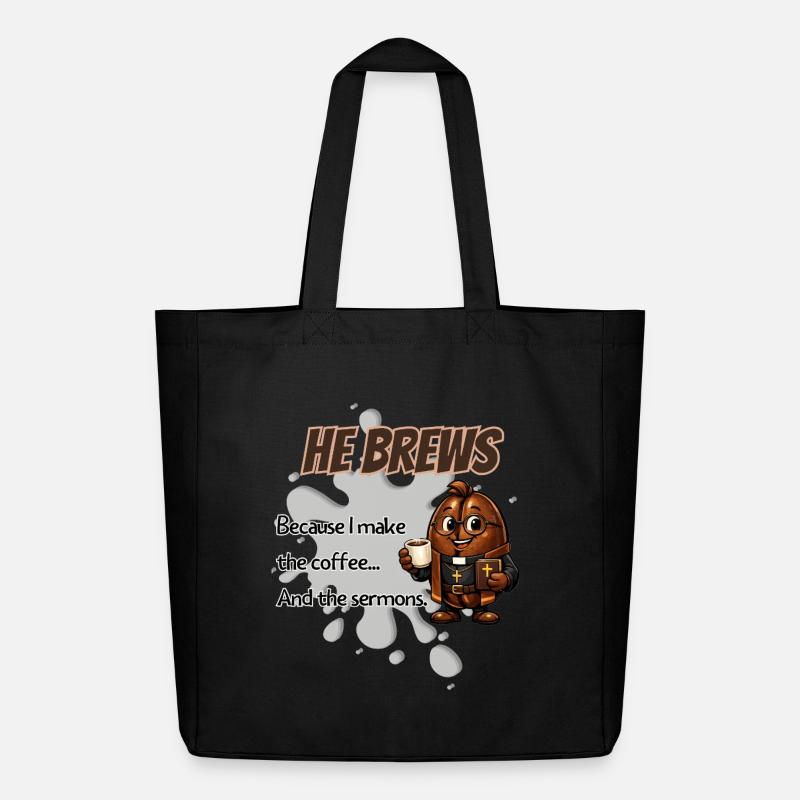 Il brasse une tasse de pasteur - Tote bag Stanley/Stella Midweight recyclé - noir