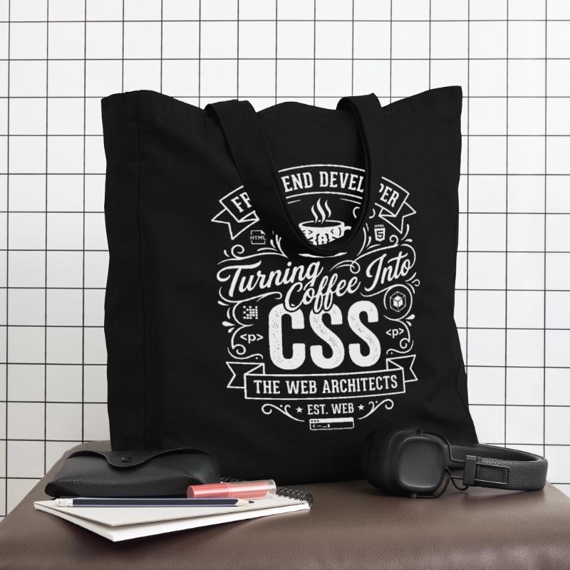 Frontend Coffee CSS Tee Midweight recycelter Stoffbeutel von Stanley/Stella