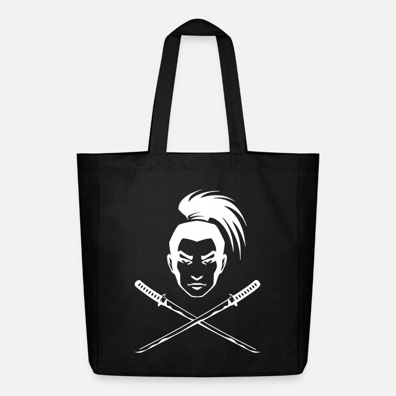 Ein japanischer Samurai - Midweight recycelter Stoffbeutel von Stanley/Stella - Schwarz