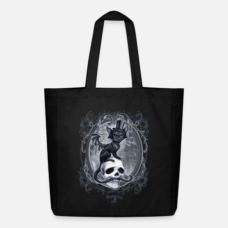 Alchemy England Meowstopheles - Vampir Katze - Midweight recycelter Stoffbeutel von Stanley/Stella - Schwarz