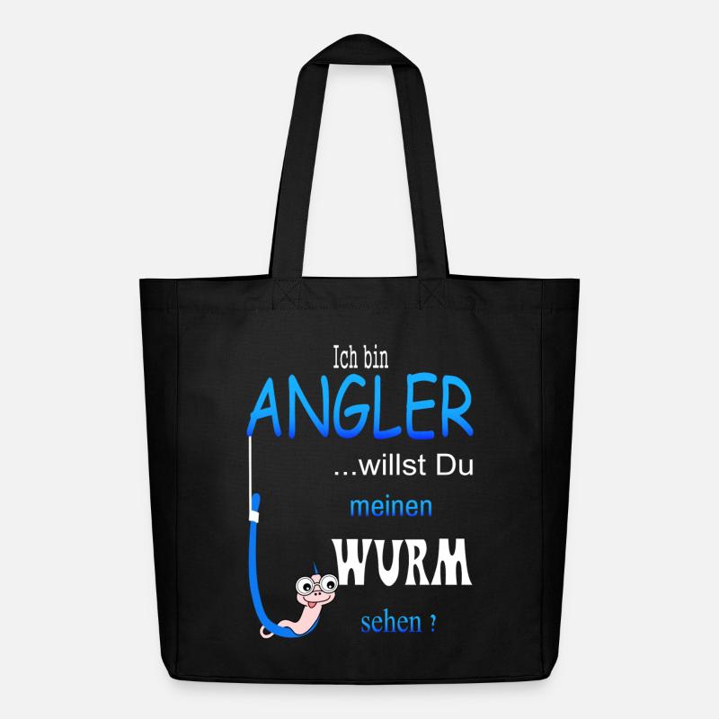Lustige Angler Spruch - Midweight recycelter Stoffbeutel von Stanley/Stella - Schwarz