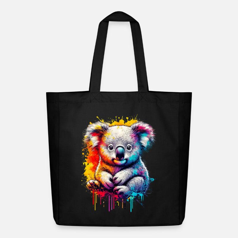 Koala - Midweight recycelter Stoffbeutel von Stanley/Stella - Schwarz