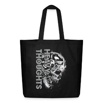 Skull Vinyl Pulse Graphic - Midweight Recycled Tote Bag by Stanley/Stella - black - Front