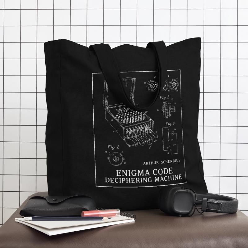 Enigma Code Deciphering Machine Illustration Midweight Recycled Tote Bag by Stanley/Stella