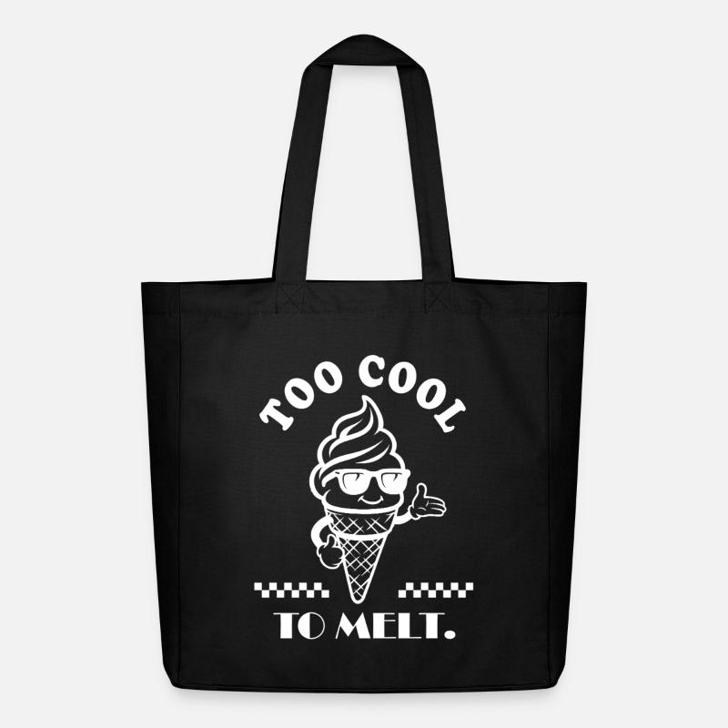 Too Cool to Melt – Lustiges Retro Eiscreme Design - Midweight recycelter Stoffbeutel von Stanley/Stella - Schwarz