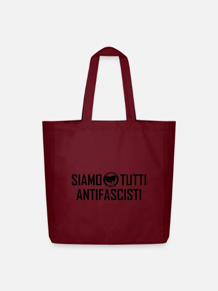 SIAMO TUTTI ANTIFASCISTI black - Midweight recycelter Stoffbeutel von Stanley/Stella - Burgunderrot