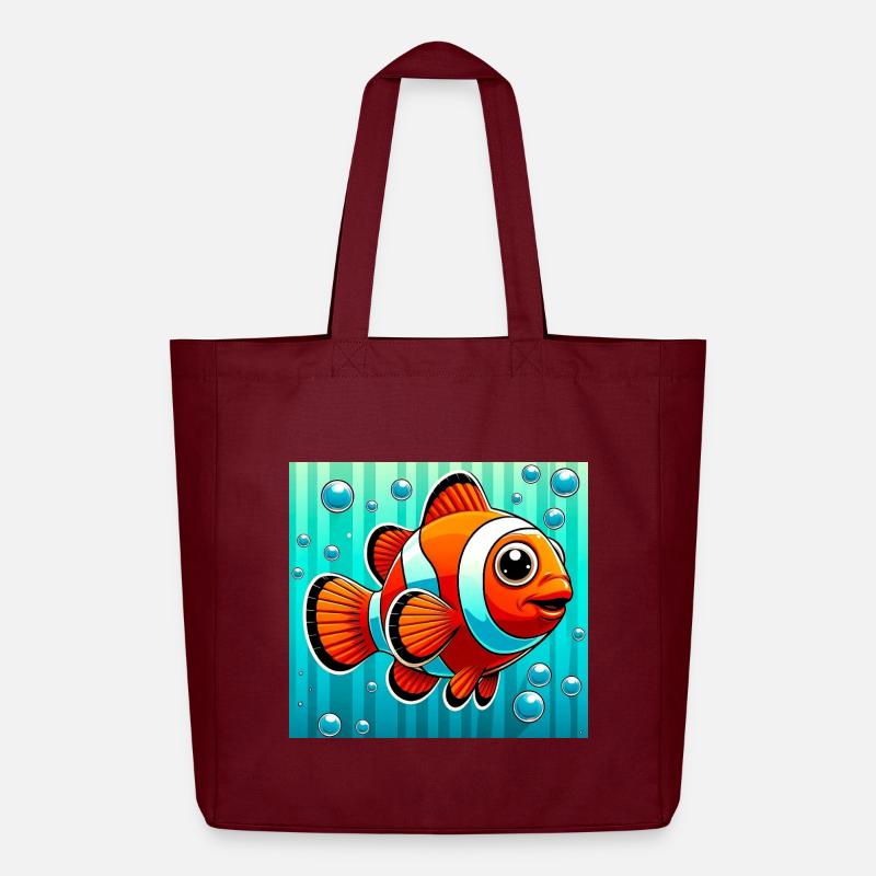 Clownfisch - Midweight recycelter Stoffbeutel von Stanley/Stella - Burgunderrot