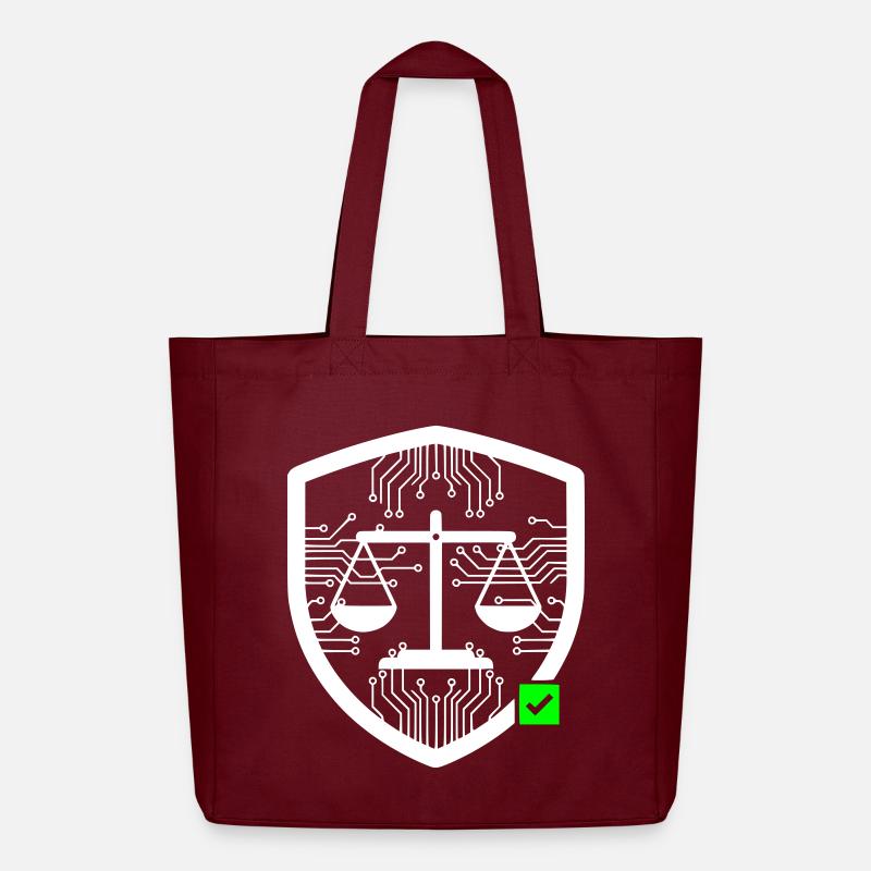 Cyber Security Schild Waage Tech Vektor - Midweight recycelter Stoffbeutel von Stanley/Stella - Burgunderrot