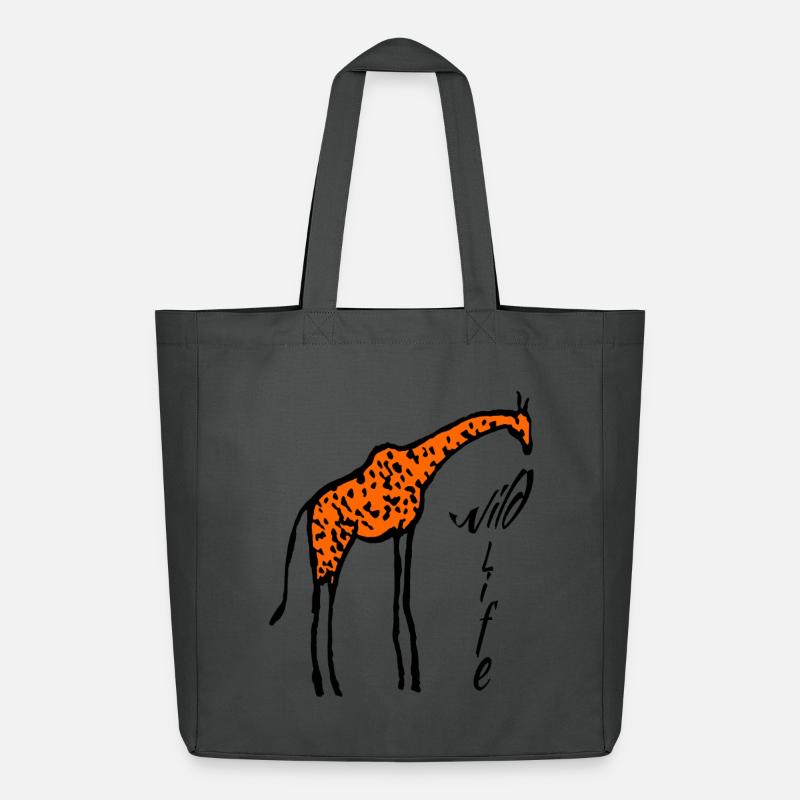 Giraffentiere - Midweight recycelter Stoffbeutel von Stanley/Stella - Anthrazit