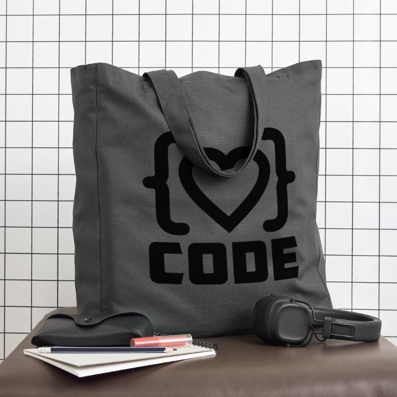 Herzprogrammierer Code Logo mit Text CODE Midweight recycelter Stoffbeutel von Stanley/Stella