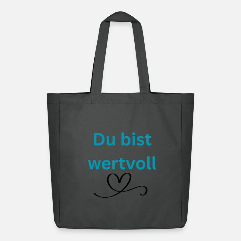 LIEBEVOLL wertvoll - Midweight recycelter Stoffbeutel von Stanley/Stella - Anthrazit