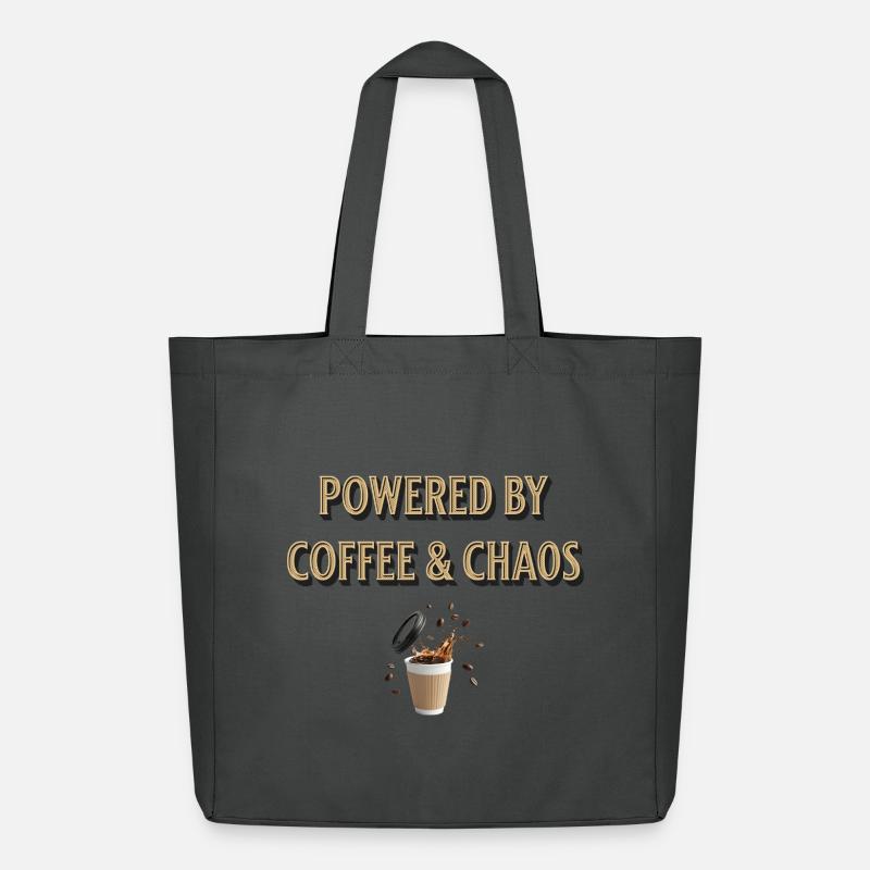 powered by coffee and chaos - Midweight recycelter Stoffbeutel von Stanley/Stella - Anthrazit