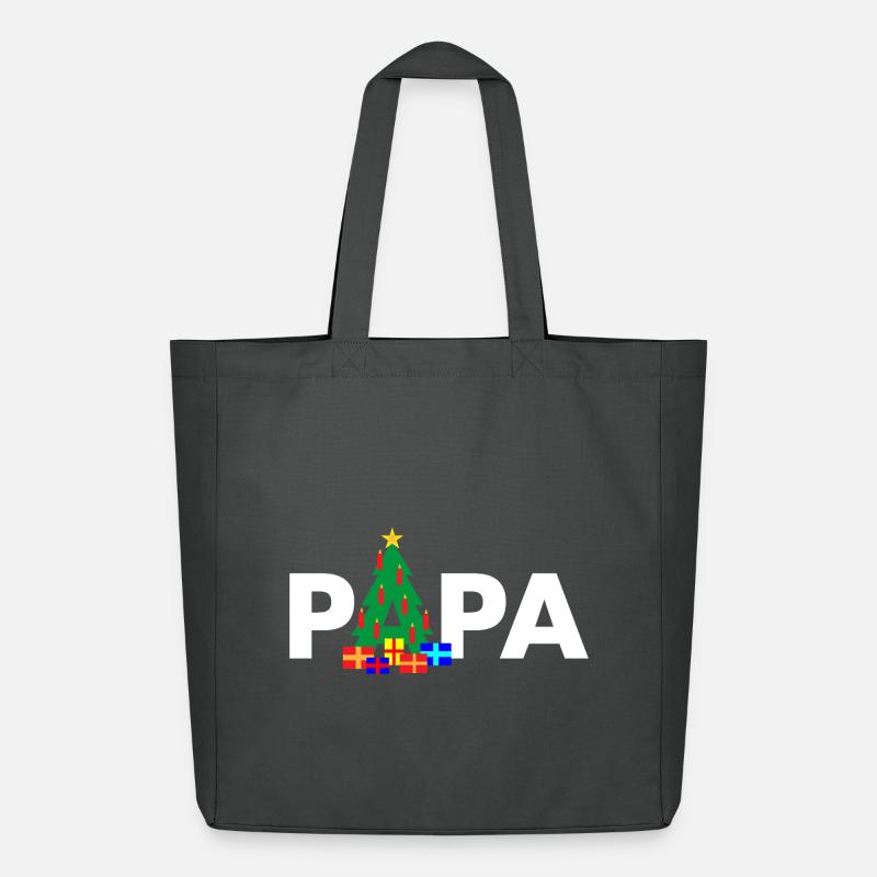 Papa Weihnachtsbaum - Midweight recycelter Stoffbeutel von Stanley/Stella - Anthrazit