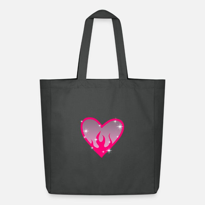 Flammenherz Pink Glow - Midweight recycelter Stoffbeutel von Stanley/Stella - Anthrazit