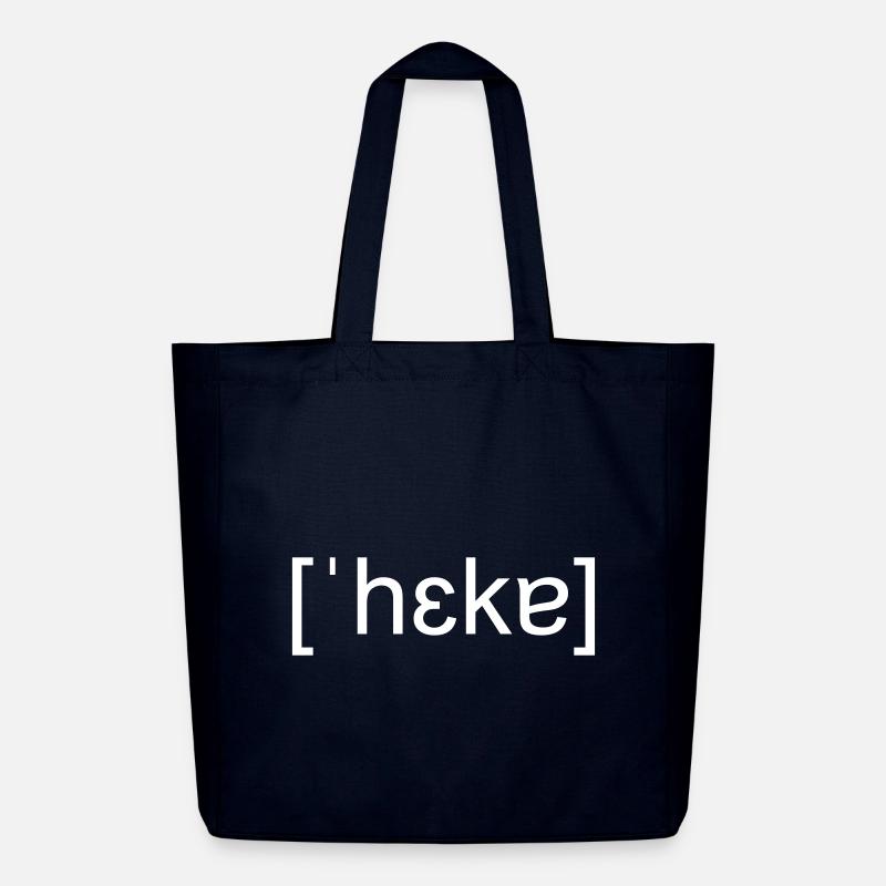 Hacker, phonetic spelling, white - Midweight Recycled Tote Bag by Stanley/Stella - navy