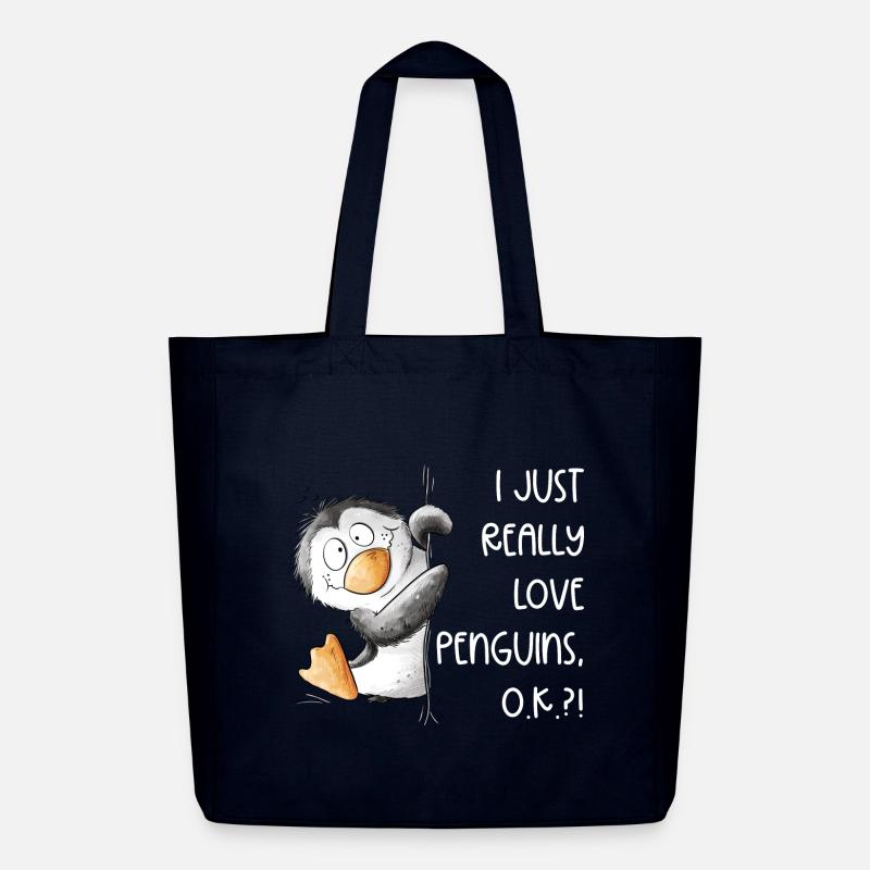 Drolliger Pinguin I Just Really Like Penguins - Midweight recycelter Stoffbeutel von Stanley/Stella - Navy