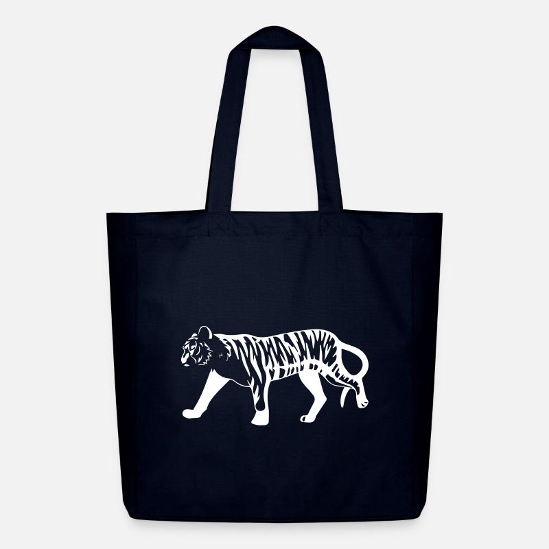 Stilisierter Tiger mit Tiermuster - Midweight recycelter Stoffbeutel von Stanley/Stella - Navy