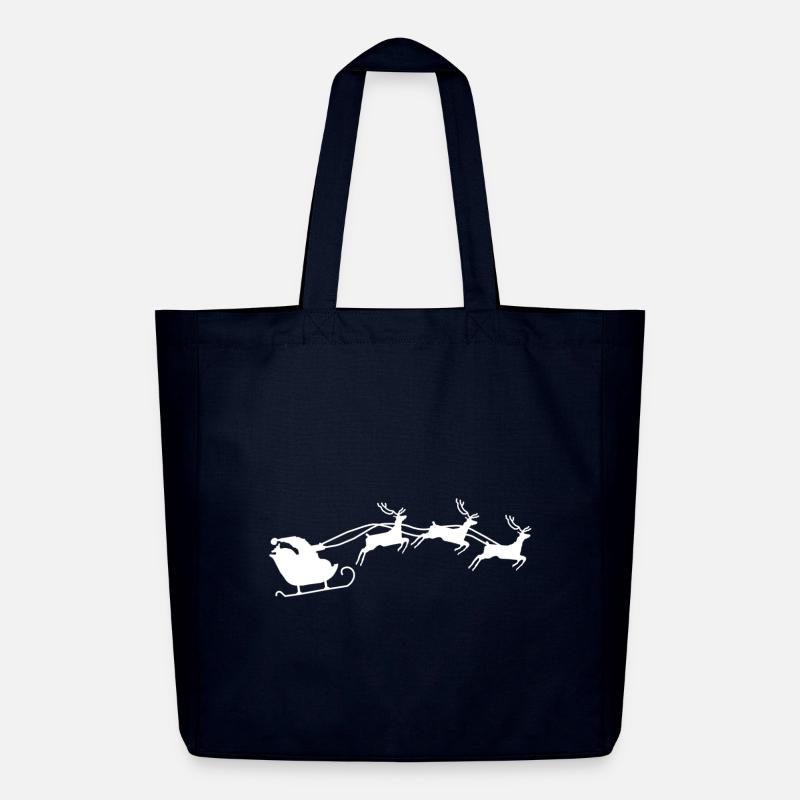 Weihnachtsmann mit Schlitten - Midweight recycelter Stoffbeutel von Stanley/Stella - Navy