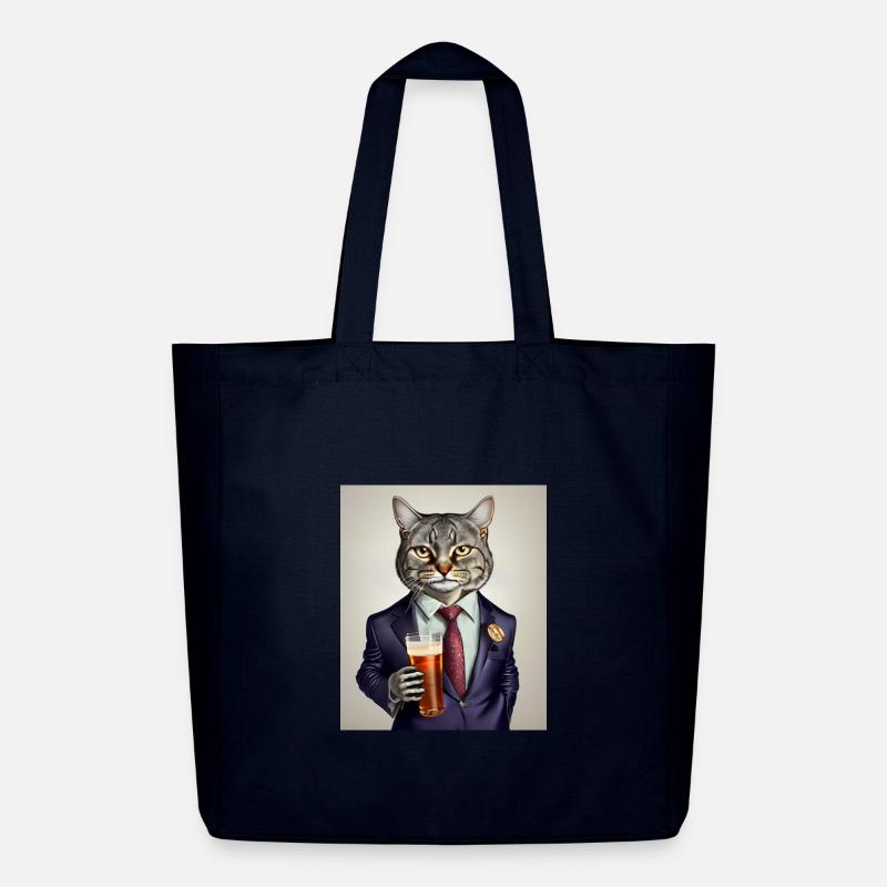 Chat dans le bar - Tote bag Stanley/Stella Midweight recyclé - marine