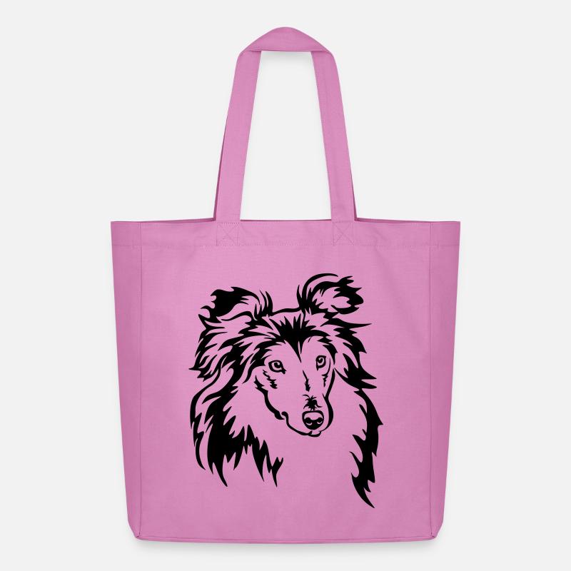 Sheltie Kopf - Midweight recycelter Stoffbeutel von Stanley/Stella - Pink