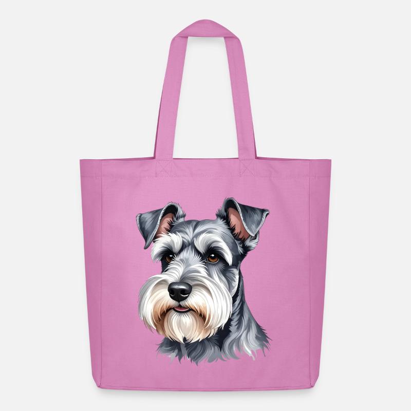 Zwergschnauzer - Midweight recycelter Stoffbeutel von Stanley/Stella - Pink