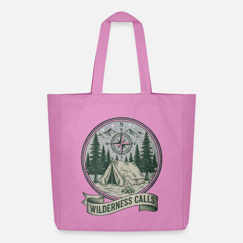 Die Wildnis ruft das Kompass-Camp - Midweight recycelter Stoffbeutel von Stanley/Stella - Pink