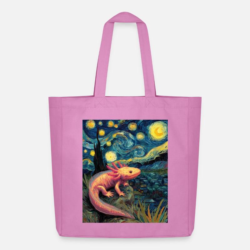 Axolotl Van Gogh Starry Night - Midweight recycelter Stoffbeutel von Stanley/Stella - Pink