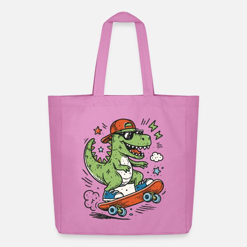 Krokodil auf Skateboard mit Cap - Midweight recycelter Stoffbeutel von Stanley/Stella - Pink