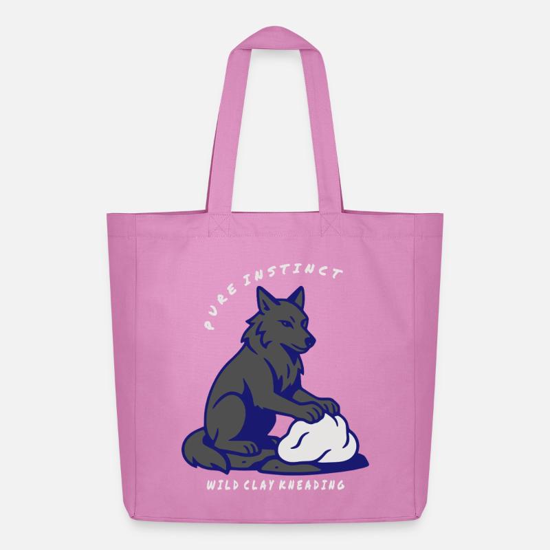 Wolf Instinct: Clay Kneading - Midweight Recycled Tote Bag by Stanley/Stella - pink