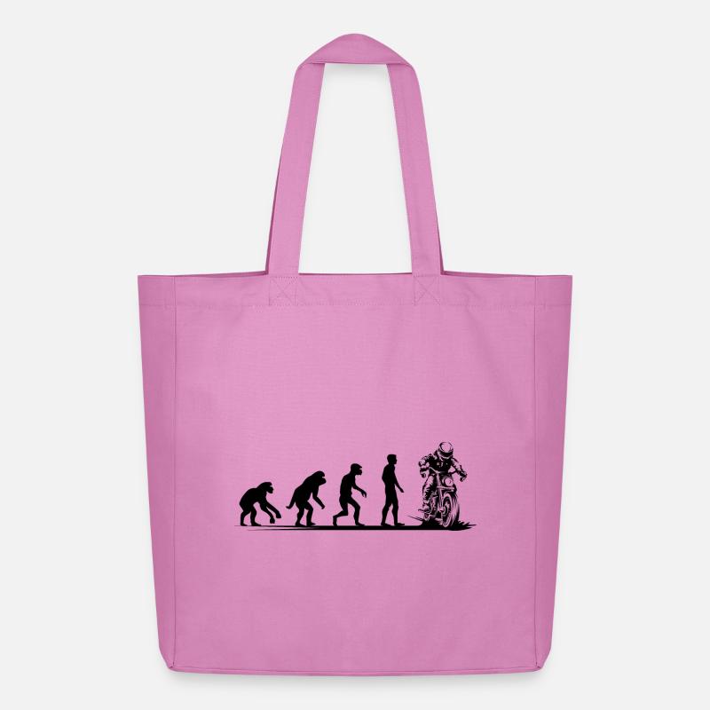 Motorrad Evolution lustig Biker Caferacer Symbol - Midweight recycelter Stoffbeutel von Stanley/Stella - Pink